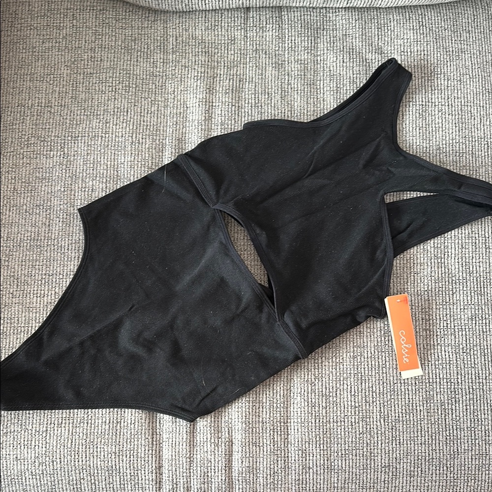 Colsie black cutout tank bodysuit